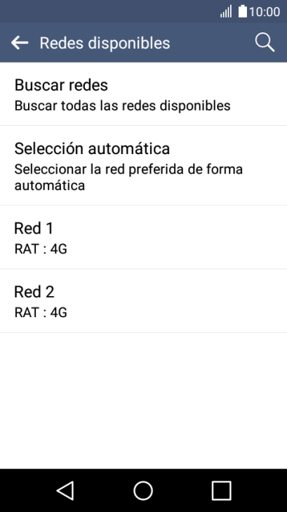 Pulsa la red deseada. Pulsa la red deseada.