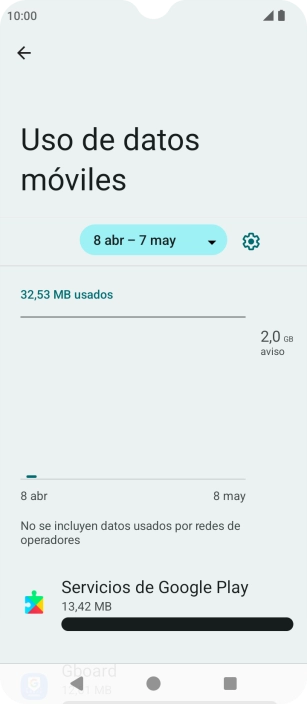 El consumo total de datos se visualiza ahora en la pantalla. El consumo total de datos se visualiza ahora en la pantalla.