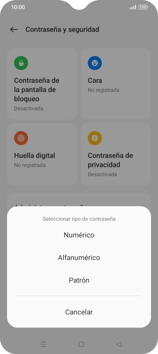 Pulsa el código de seguridad deseado y sigue las indicaciones de la pantalla para crear un código de seguridad del teléfono adicional. Pulsa el código de seguridad deseado y sigue las indicaciones de la pantalla para crear un código de seguridad del teléfono adicional.