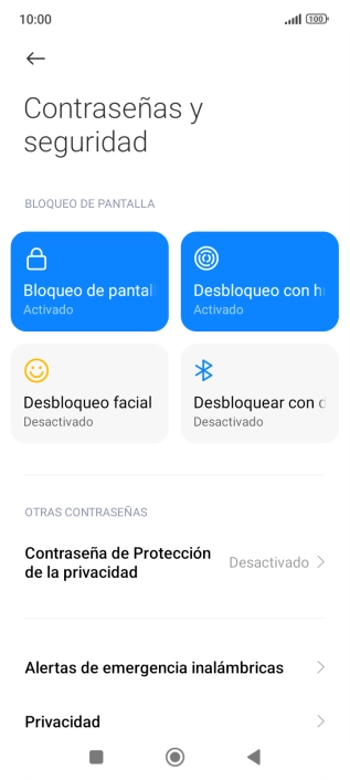 Pulsa Bloqueo de pantalla. Pulsa Bloqueo de pantalla.