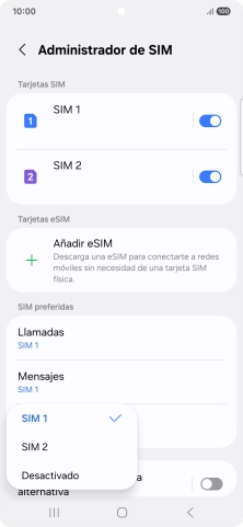 Pulsa el ajuste deseado. Pulsa el ajuste deseado.