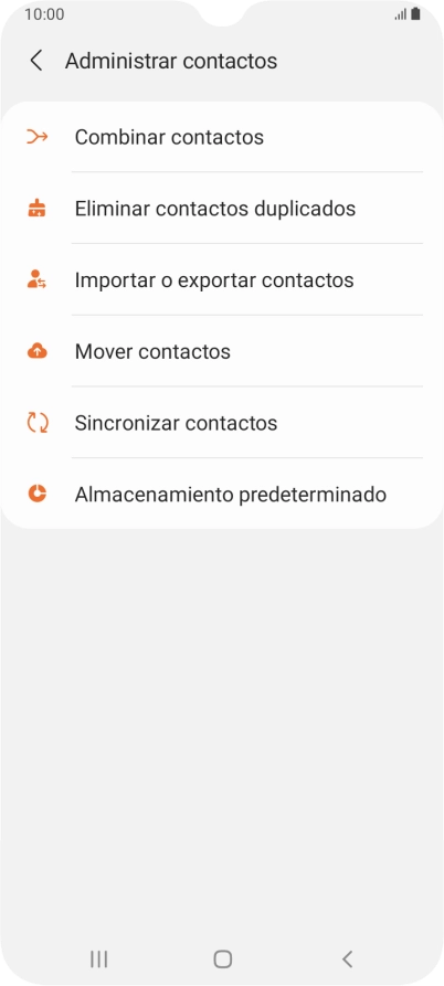 Pulsa Importar o exportar contactos. Pulsa Importar o exportar contactos.