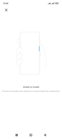 Sigue las indicaciones de la pantalla para crear una huella digital como código de seguridad. Sigue las indicaciones de la pantalla para crear una huella digital como código de seguridad.