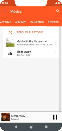 Pulsa el título de la canción en la parte inferior de la pantalla. Pulsa el título de la canción en la parte inferior de la pantalla.