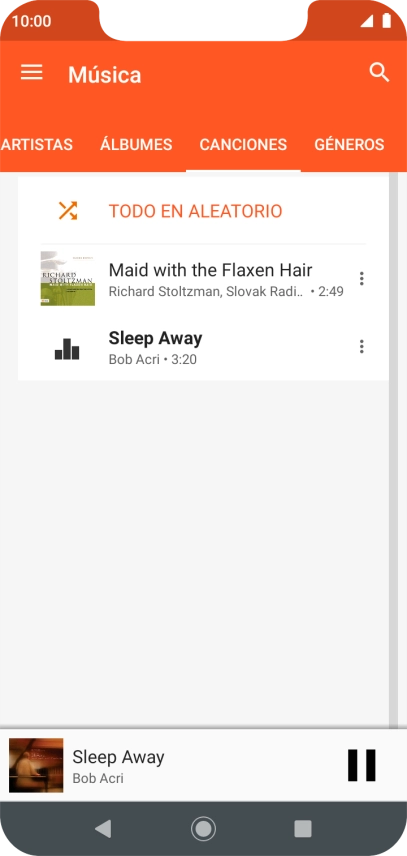 Pulsa el título de la canción en la parte inferior de la pantalla. Pulsa el título de la canción en la parte inferior de la pantalla.