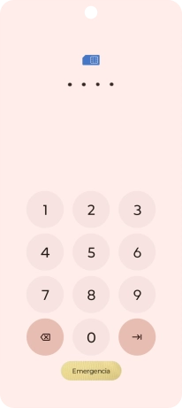 Si tu tarjeta SIM está bloqueada, introduce el código PIN y pulsa la flecha hacia la derecha. Si tu tarjeta SIM está bloqueada, introduce el código PIN y pulsa la flecha hacia la derecha.
