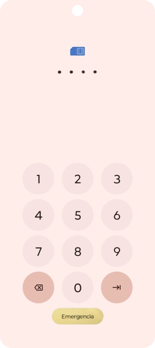 Si tu tarjeta SIM está bloqueada, introduce el código PIN y pulsa la flecha hacia la derecha. Si tu tarjeta SIM está bloqueada, introduce el código PIN y pulsa la flecha hacia la derecha.