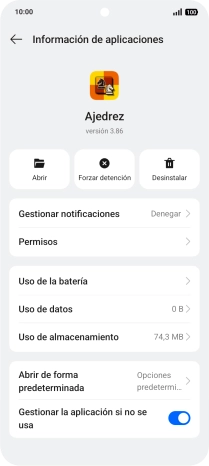 Pulsa Uso de almacenamiento. Pulsa Uso de almacenamiento.