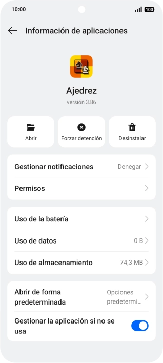 Pulsa Uso de almacenamiento. Pulsa Uso de almacenamiento.