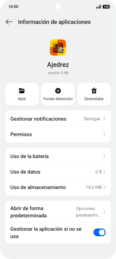 Pulsa Uso de almacenamiento. Pulsa Uso de almacenamiento.