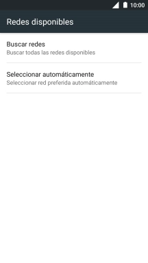Si quieres seleccionar la red de forma automática, pulsa Seleccionar automáticamente. Si quieres seleccionar la red de forma automática, pulsa Seleccionar automáticamente.