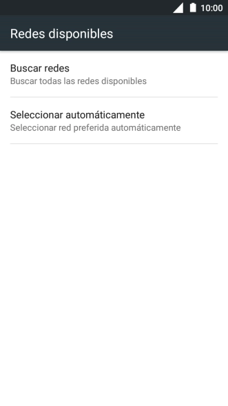 Si quieres seleccionar la red de forma automática, pulsa Seleccionar automáticamente. Si quieres seleccionar la red de forma automática, pulsa Seleccionar automáticamente.