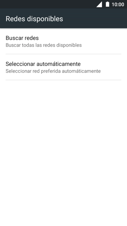 Si quieres seleccionar la red de forma automática, pulsa Seleccionar automáticamente. Si quieres seleccionar la red de forma automática, pulsa Seleccionar automáticamente.