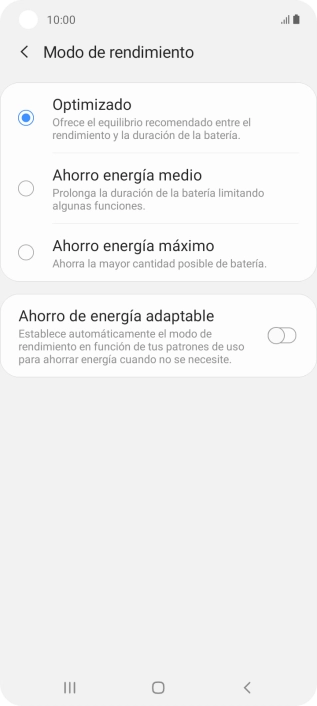 Pulsa el ajuste deseado. Pulsa el ajuste deseado.