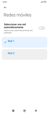 Pulsa la red deseada. Pulsa la red deseada.