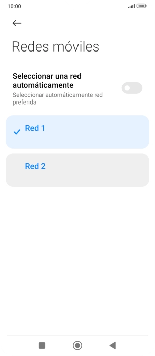 Pulsa la red deseada. Pulsa la red deseada.