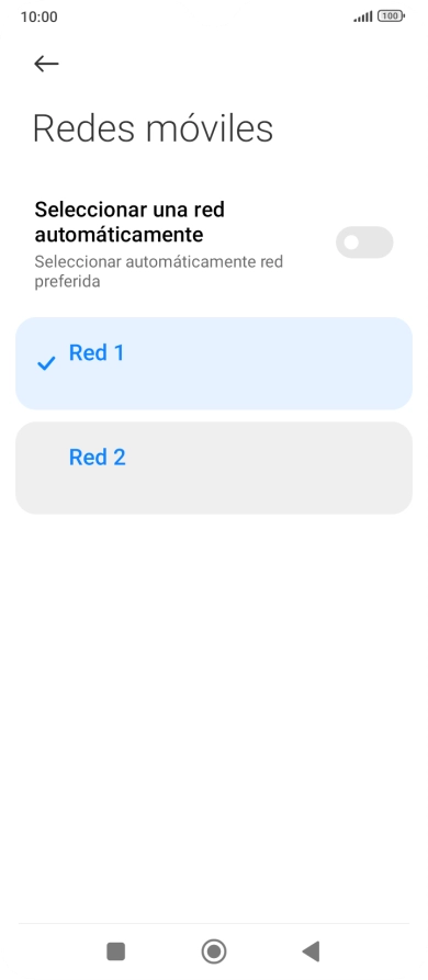 Pulsa la red deseada. Pulsa la red deseada.