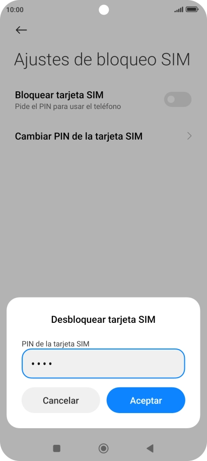 Introduce tu código PIN y pulsa Aceptar. Introduce tu código PIN y pulsa Aceptar.