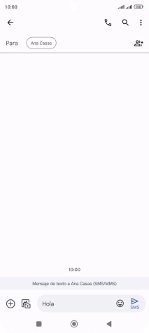 Pulsa el icono de envío cuando termines de escribir el mensaje corto. Pulsa el icono de envío cuando termines de escribir el mensaje corto.