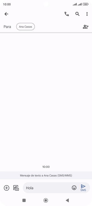 Pulsa el icono de envío cuando termines de escribir el mensaje corto. Pulsa el icono de envío cuando termines de escribir el mensaje corto.