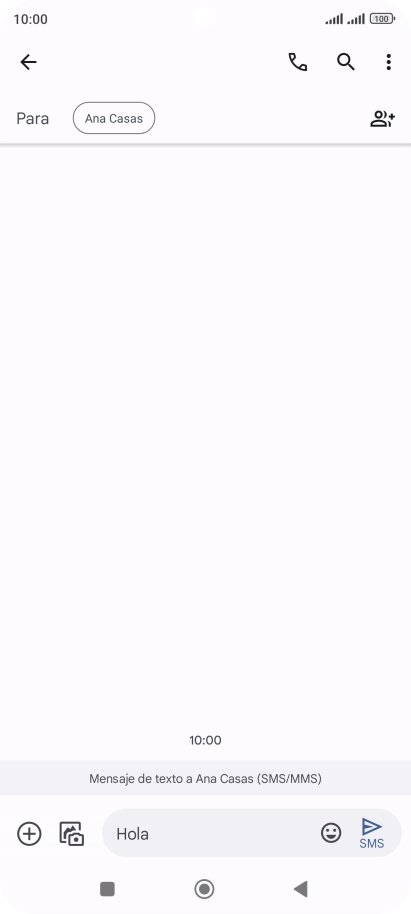 Pulsa el icono de envío cuando termines de escribir el mensaje corto. Pulsa el icono de envío cuando termines de escribir el mensaje corto.