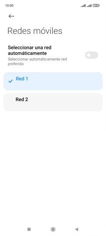 Pulsa la red deseada. Pulsa la red deseada.