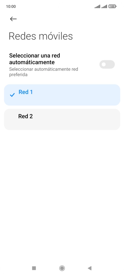 Pulsa la red deseada. Pulsa la red deseada.