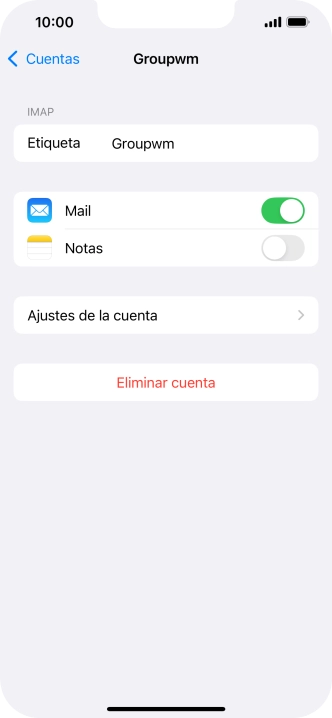 Pulsa Ajustes de la cuenta. Pulsa Ajustes de la cuenta.