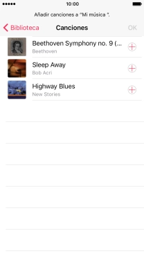 Desplázate a la categoría deseada y pulsa el archivo de música deseado. Desplázate a la categoría deseada y pulsa el archivo de música deseado.