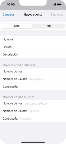 Pulsa Nombre de usuario e introduce el nombre de usuario de tu cuenta de correo electrónico. Pulsa Nombre de usuario e introduce el nombre de usuario de tu cuenta de correo electrónico.