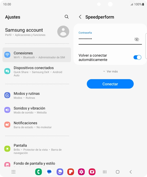 Introduce la contraseña de la red wifi y pulsa Conectar. Introduce la contraseña de la red wifi y pulsa Conectar.