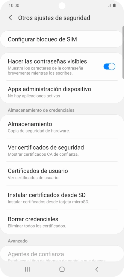 Pulsa Configurar bloqueo de SIM. Pulsa Configurar bloqueo de SIM.
