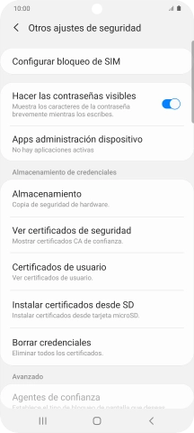 Pulsa Configurar bloqueo de SIM. Pulsa Configurar bloqueo de SIM.