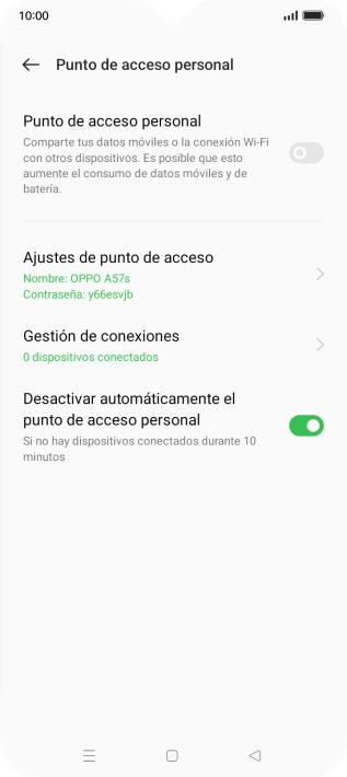 Pulsa Ajustes de punto de acceso. Pulsa Ajustes de punto de acceso.
