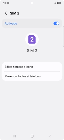 Pulsa el indicador para activar o desactivar el uso de la línea móvil (SIM). Pulsa el indicador para activar o desactivar el uso de la línea móvil (SIM).