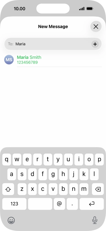 Press the required contact. Press the required contact.