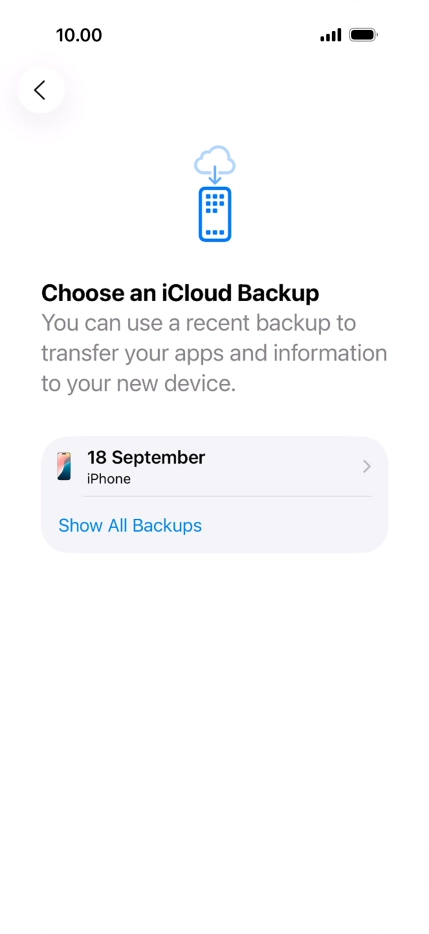 Press the required backup and your phone restores the content of the selected backup. Subsequently, follow the instructions on the screen to set up your phone and prepare it for use. Press the required backup and your phone restores the content of the selected backup. Subsequently, follow the instructions on the screen to set up your phone and prepare it for use.