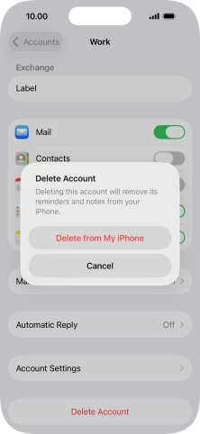 Press Delete from My iPhone. Press Delete from My iPhone.