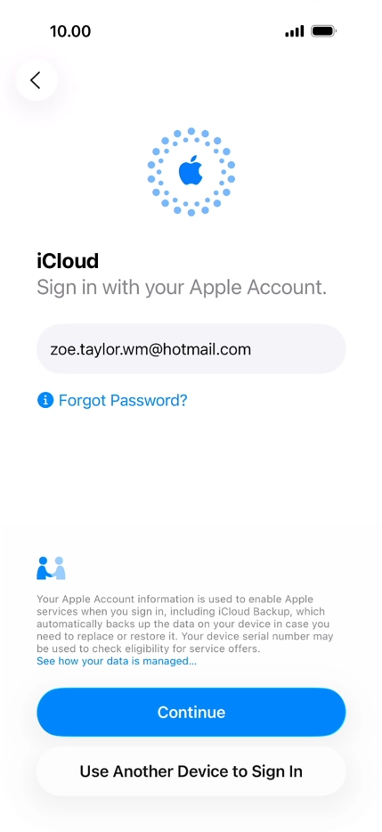 Press Continue. Press Continue.