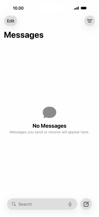 Press the new message icon. Press the new message icon.