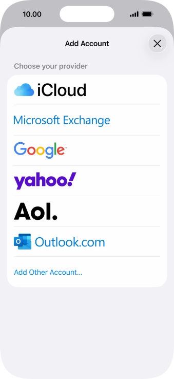 Press Add Other Account.... Press Add Other Account....