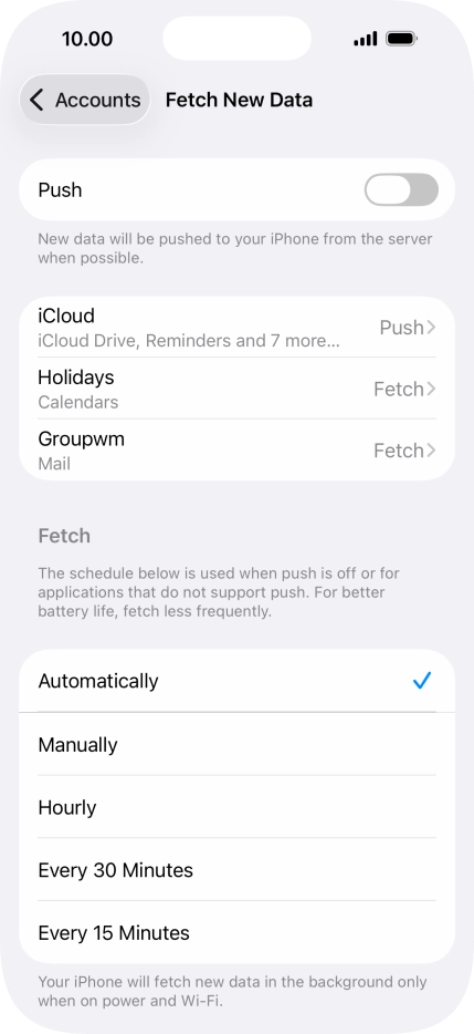 If you turn off the function, press the required setting. If you turn off the function, press the required setting.