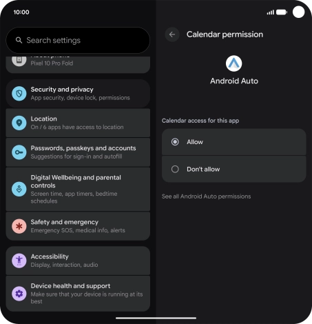 The app activity for the selected app is displayed. The app activity for the selected app is displayed.