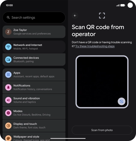 Place the QR code you've received inside the phone camera frame to scan the code. Your eSIM is transferred to your new phone over the internet. Place the QR code you've received inside the phone camera frame to scan the code. Your eSIM is transferred to your new phone over the internet.