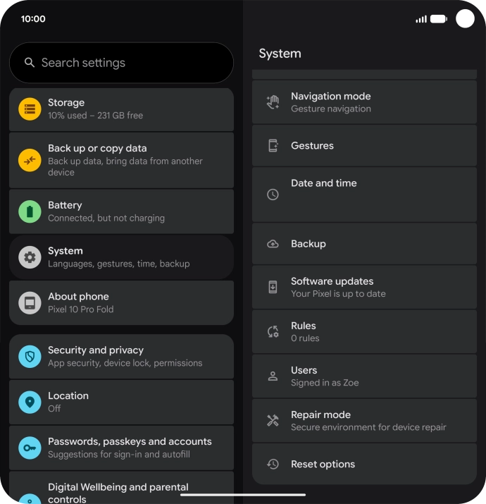 Press Reset options. Press Reset options.