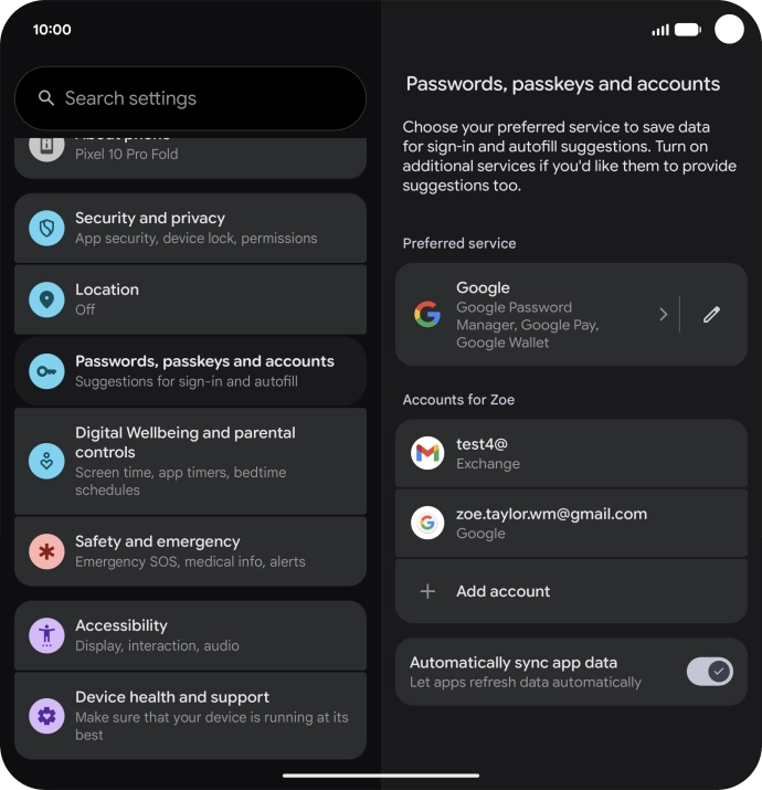 Press the required email account. Press the required email account.