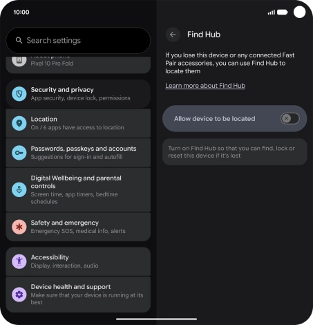 Press the indicator next to Press the indicator next to