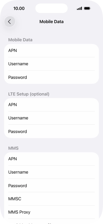 Press APN and key in live.vodafone.com. Press APN and key in live.vodafone.com.