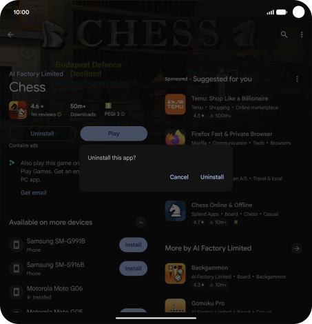 Press Uninstall. Press Uninstall.