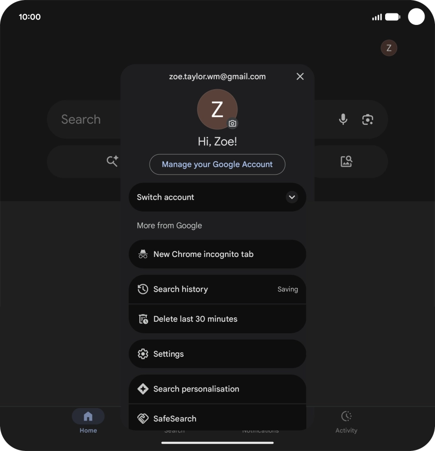 Press Settings. Press Settings.
